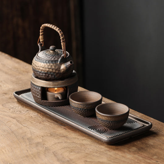 Juego de Té Elegante para Dos: Tetera con Bandeja y Tazas
