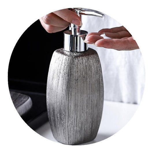 Juego de Baño 5 Piezas con Cerámica Esmaltada Plateada - Image 9