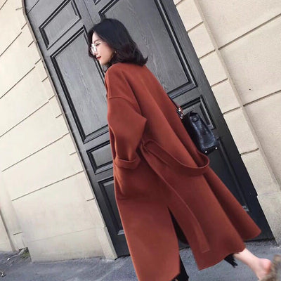 Abrigo de Lana Holgado Temperamento Midi para Mujer - Image 15