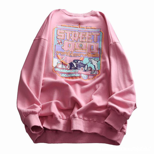 Suéter Suelto de Terciopelo Cuello Redondo para Otoño e Invierno - Básico Retro Mujer