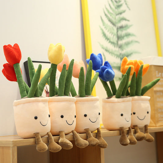 Ramo de Tulipanes de Peluche - Decoración Floral Simulada para Sala - Image 2