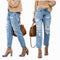 Pantalones Rectos Rotos Mid-Waist Estilo Hipster Urbano