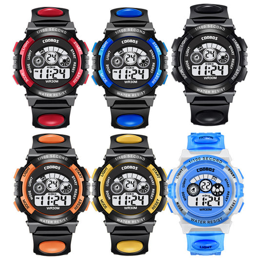 Reloj Digital Deportivo Infantil Resistente al Agua con Luz LED