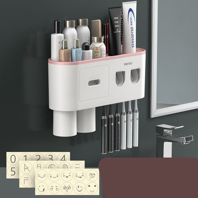 Portacepillos de Pared Premium con Vaso Enjuague Integrado