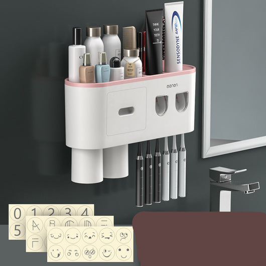 Portacepillos de Pared Premium con Vaso Enjuague Integrado