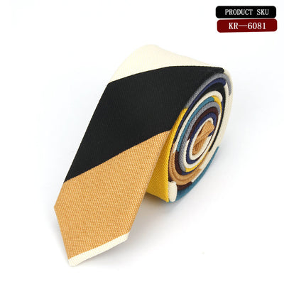 Corbata de Novio Coreana en Algodón y Lino con Patrón Elegante - Image 15