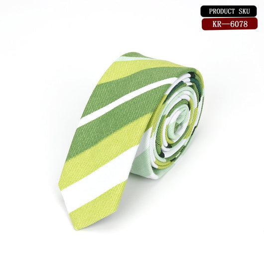 Corbata de Novio Coreana en Algodón y Lino con Patrón Elegante - Image 10