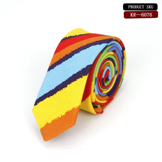 Corbata de Novio Coreana en Algodón y Lino con Patrón Elegante - Image 3