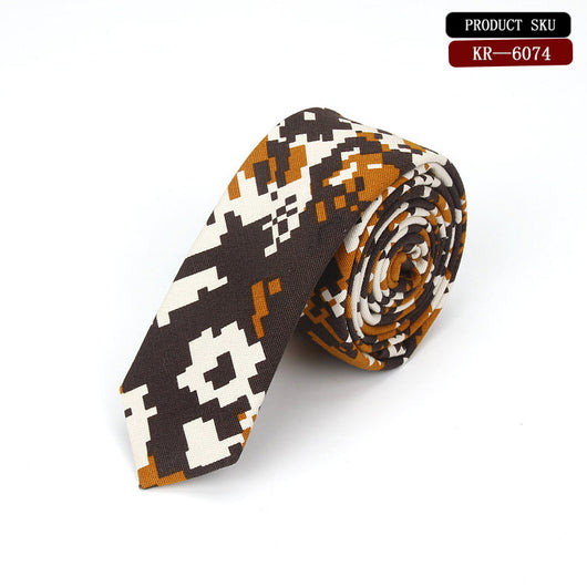 Corbata de Novio Coreana en Algodón y Lino con Patrón Elegante - Image 8
