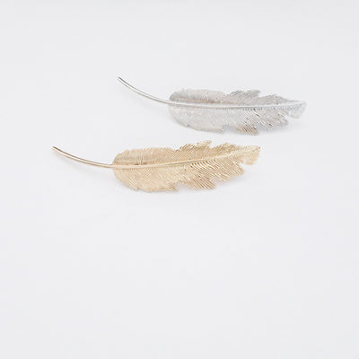Pinza para Cabello Antigua con Pluma y Hojas - Estilo Retro Elegante - Image 6