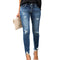 Jeans Slim Fit Rotos con Bordes Crudos