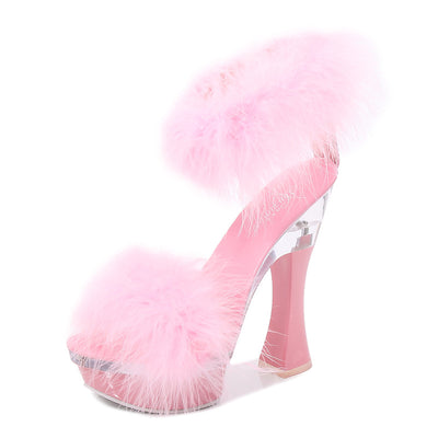 Sandalias de Tacón Alto Transparente Plataforma Impermeable Estilo Fairy - Image 5