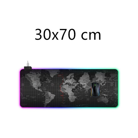 Mousepad RGB Iluminado Premium con Bordes Reforzados y Modos de Luz Colorida