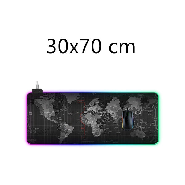Mousepad RGB Iluminado Premium con Bordes Reforzados y Modos de Luz Colorida