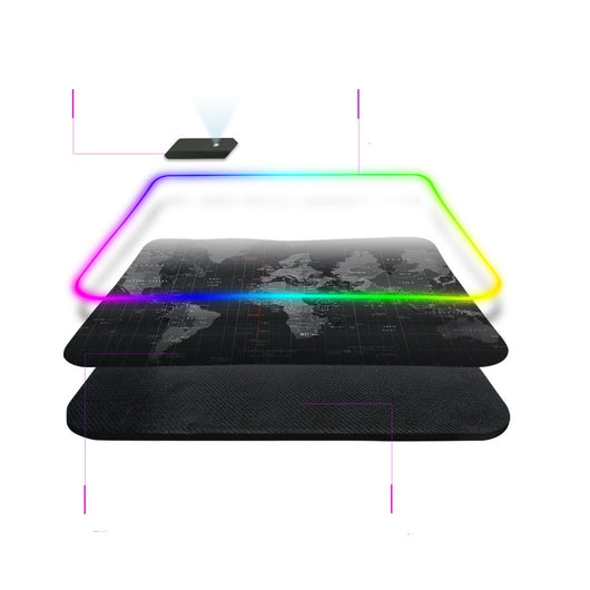 Mousepad RGB Iluminado Premium con Bordes Reforzados y Modos de Luz Colorida - Image 5