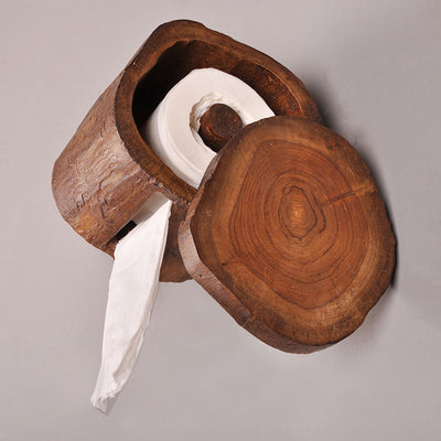 Dispensador de Papel Higiénico de Madera Rústica - Decoración de Pared - Image 3