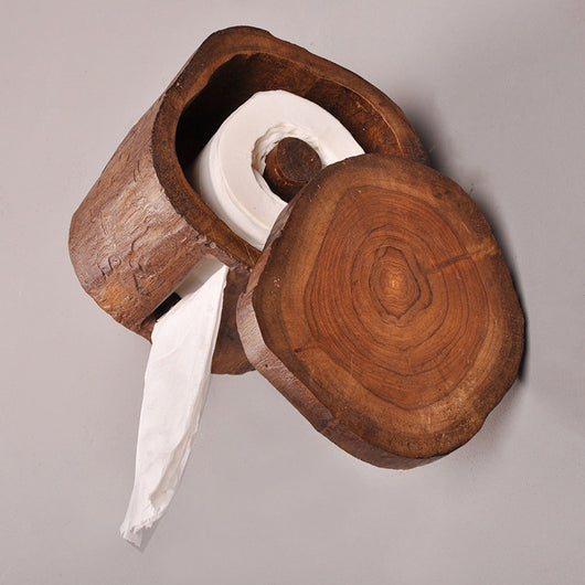Dispensador de Papel Higiénico de Madera Rústica - Decoración de Pared - Image 3
