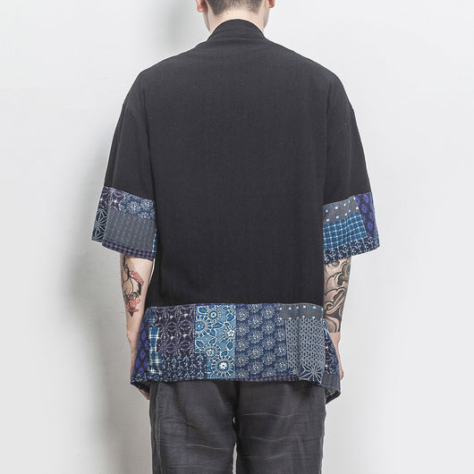 Cardigan Tang Retro de Algodón y Lino para Hombre - Image 7