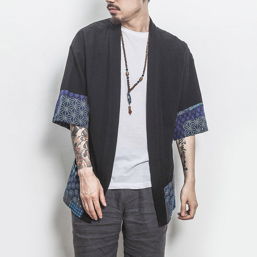 Cardigan Tang Retro de Algodón y Lino para Hombre - Image 10