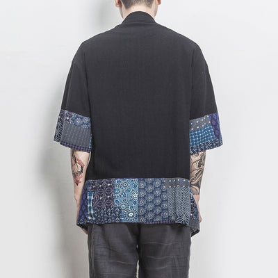 Cardigan Tang Retro de Algodón y Lino para Hombre - Image 2