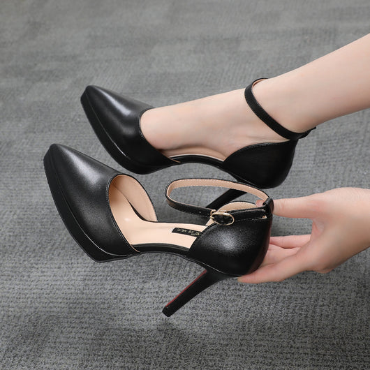 Zapatos de Plataforma Puntiaguda Impermeables 10CM con Diseño Hueco para Mujer - Image 10
