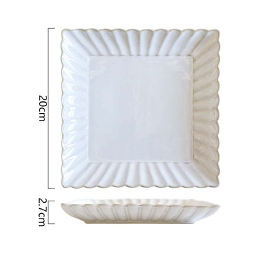 Vajilla de Cerámica Esmaltada con Diseño de Encaje Delicado - Image 23