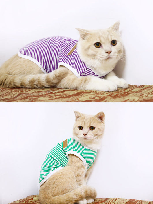 Chaleco de Algodón a Rayas para Perros y Gatos - Tallas Pequeña a Grande - Image 10