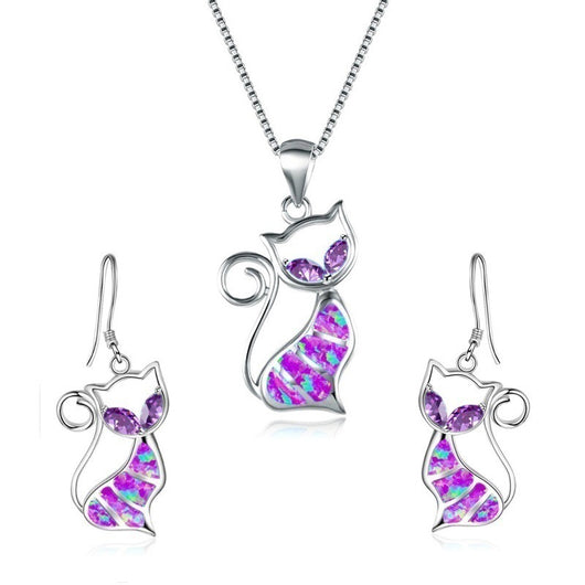 Aretes y Collar de Gato para Niñas - Joyería Infantil Aobao - Image 3