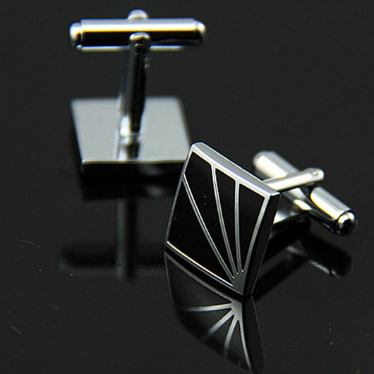 Gemelos Cuadrados Esmaltados Negro y Blanco con Acero y Cobre - Image 10