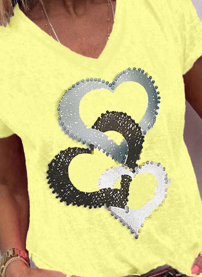 Blusa Suelta Estampada Cuello V Manga Corta para Mujer - Image 10