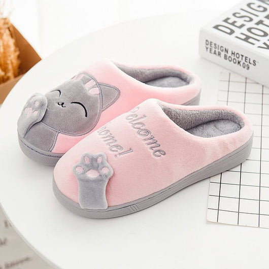 Pantuflas Invierno para Mujer Diseño Gato Cartoon - Cómodas y Cálidas para Casa - Image 2
