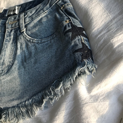 Shorts Denim Cintura Alta Ajustados - Tendencia Hot Pants - Image 6