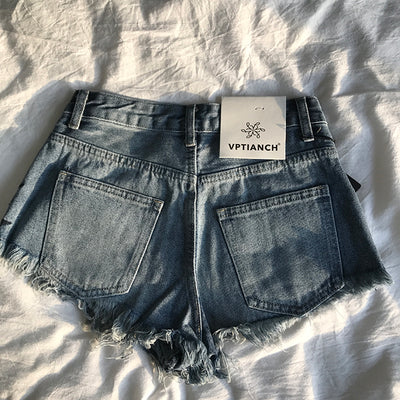Shorts Denim Cintura Alta Ajustados - Tendencia Hot Pants - Image 7