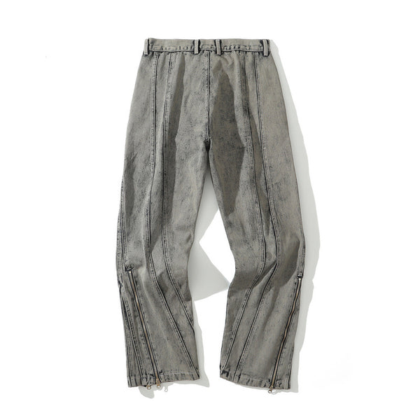 Pantalones Vaqueros Talla Grande para Hombre con Dobladillo de Cierre