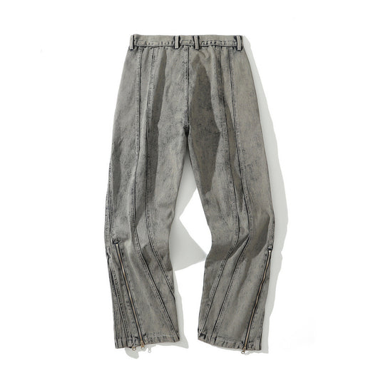 Pantalones Vaqueros Talla Grande para Hombre con Dobladillo de Cierre