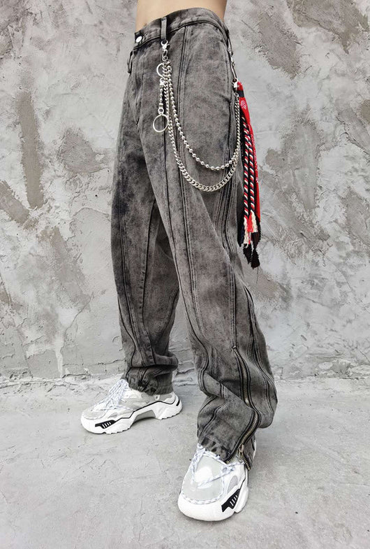 Pantalones Vaqueros Talla Grande para Hombre con Dobladillo de Cierre - Image 3