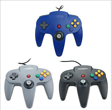 Red USB N64 style game controller for PC, featuring a D-pad, analog joystick, and colored A, B, C buttons. - Image 13