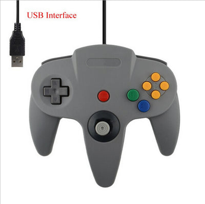 Red USB N64 style game controller for PC, featuring a D-pad, analog joystick, and colored A, B, C buttons. - Image 4