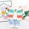 Conjunto de 3 Piezas para Niños y Niñas: Cardigan de Algodón con Rayas Arcoíris + Jeans