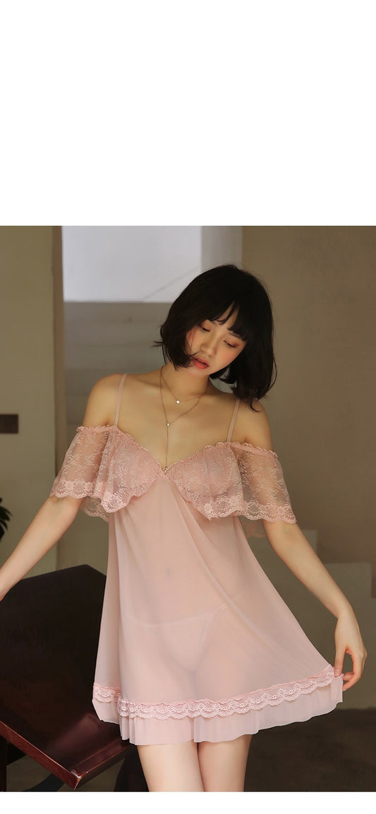 Camisón Sensual de Tul con Tirantes Ajustables