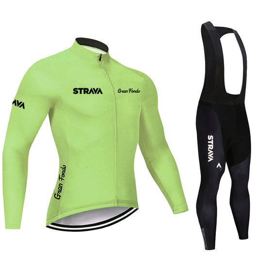 Conjunto de Ciclismo Profesional con Tirantes y Jersey de Manga Larga - Image 8