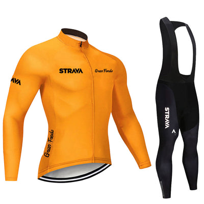 Conjunto de Ciclismo Profesional con Tirantes y Jersey de Manga Larga - Image 10