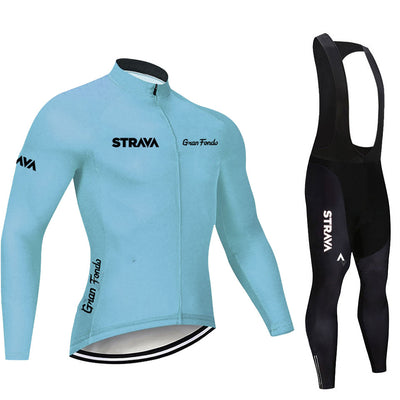 Conjunto de Ciclismo Profesional con Tirantes y Jersey de Manga Larga - Image 9