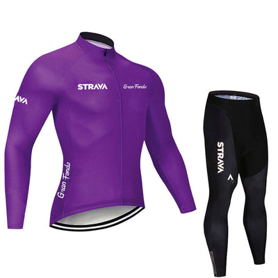 Conjunto de Ciclismo Profesional con Tirantes y Jersey de Manga Larga - Image 3