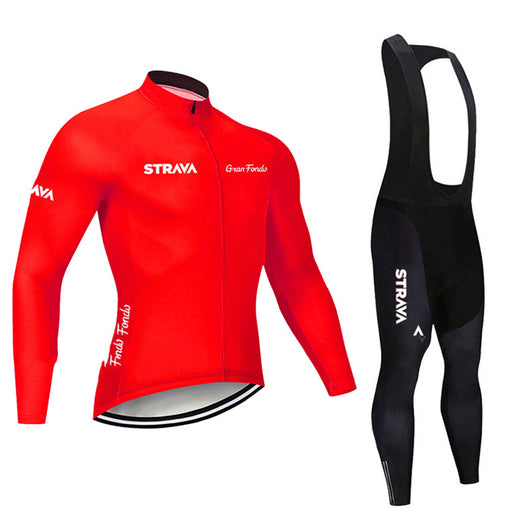 Conjunto de Ciclismo Profesional con Tirantes y Jersey de Manga Larga - Image 4