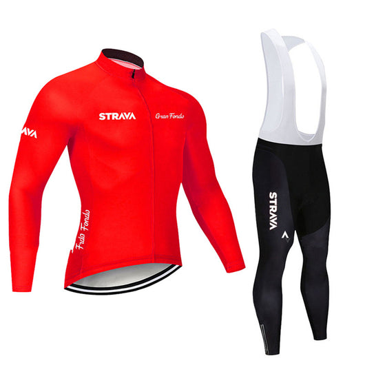 Conjunto de Ciclismo Profesional con Tirantes y Jersey de Manga Larga - Image 5