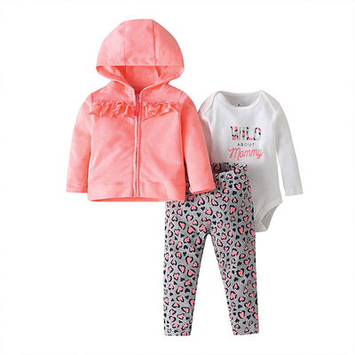 Conjunto de Tres Piezas: Suéter con Capucha y Mameluco de Manga Larga para Bebé - Image 21