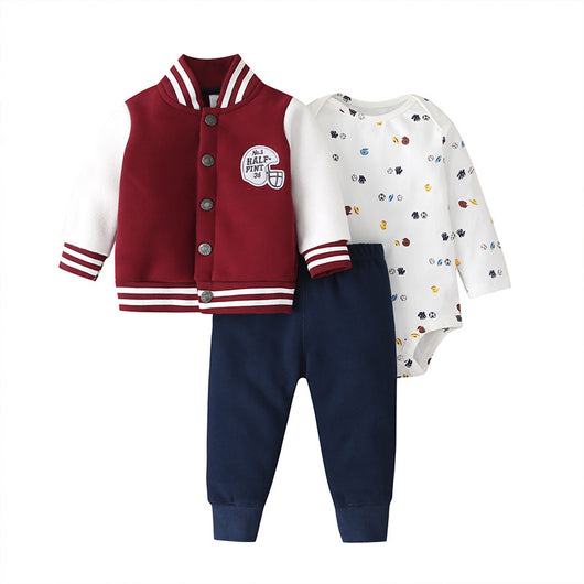 Conjunto de Tres Piezas: Suéter con Capucha y Mameluco de Manga Larga para Bebé - Image 17