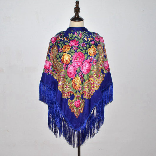 Bufanda de Algodón Estilo Folclórico Ruso para Otoño e Invierno - Image 3