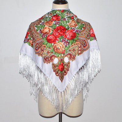 Bufanda de Algodón Estilo Folclórico Ruso para Otoño e Invierno - Image 7